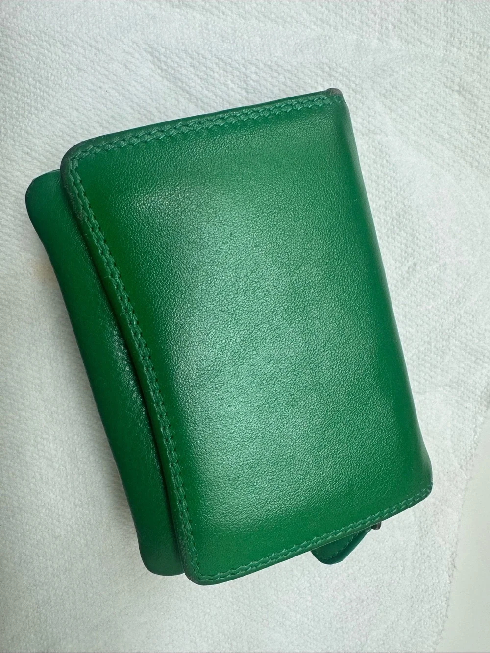 Green Leather Bifold Wallet